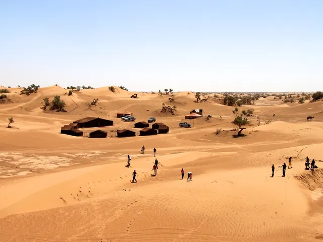 Moroccan desert camp under starry sky in Merzouga