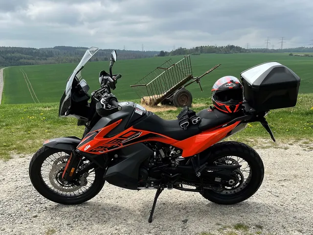Dual sport adventure motorcycle in Morocco
